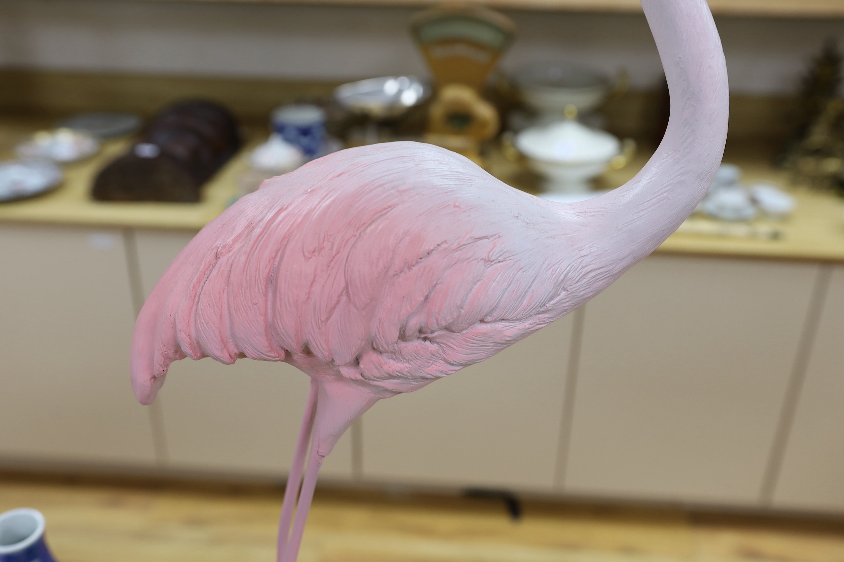 A composite model of a flamingo, 93cm tall